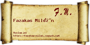 Fazakas Milán névjegykártya