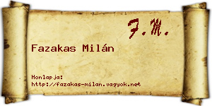 Fazakas Milán névjegykártya